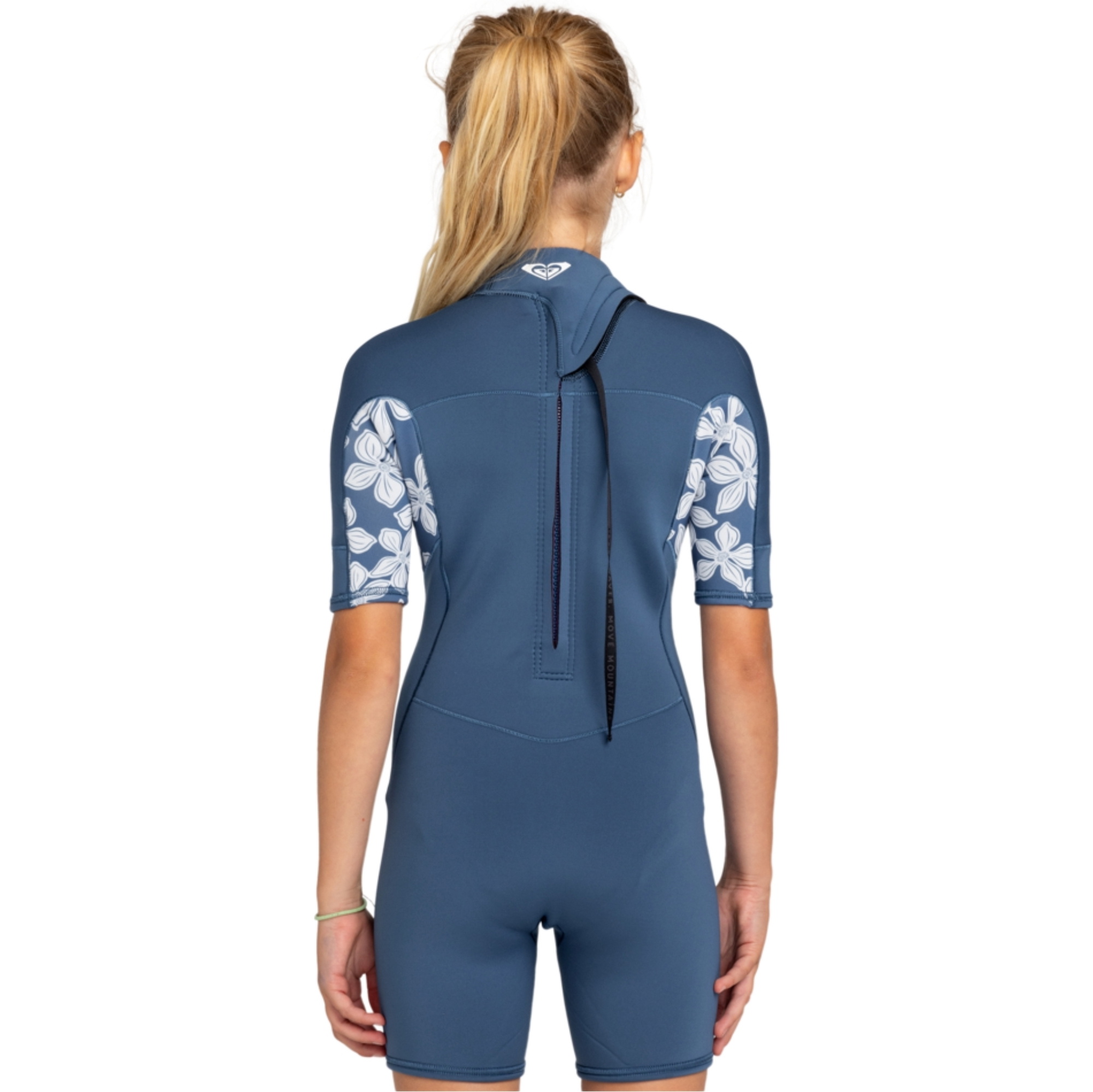 2026 Roxy Junior Swell Series 2mm Back Zip Shorty Wetsuit ERGW503017 - Wild Wind Drifter Floral